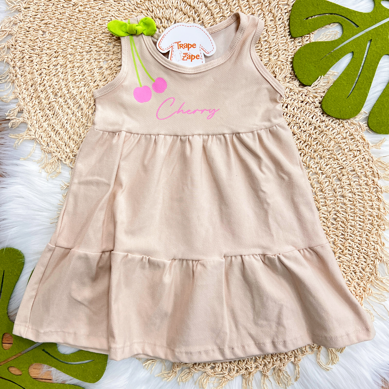Vestido Cherry - Areia